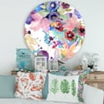 thumbnail image 2 of Designart 'Wildflowers and Vibrant Wild Spring Leaves VIII' Modern Circle Metal Wall Art 29x29 - Disc of 29, 2 of 5
