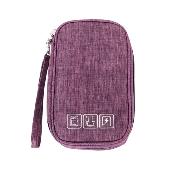 Jumpingount Bolsa de almacenamiento para cables de carga, organizador de cables para PC y teléfono móvil, accesorios electrónicos, bolso con cremallera, Bolsas de mensajero y de hombro Violeta Jumpingount AP010552-03B