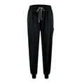 thumbnail image 5 of MLQIDK Scrub Sets for Woman Plus Size Nursing Uniforms Stretchy V Neck Scrub Tops and Pants Medical Scrub Sets Jogger Scrubs Clothing Set for Women Black S, 5 of 6