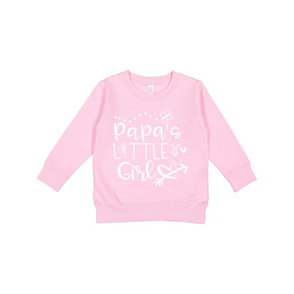 Inktastic Papa's Little Girl with Hearts Flower and Butterfly Toddler Sweatshirt