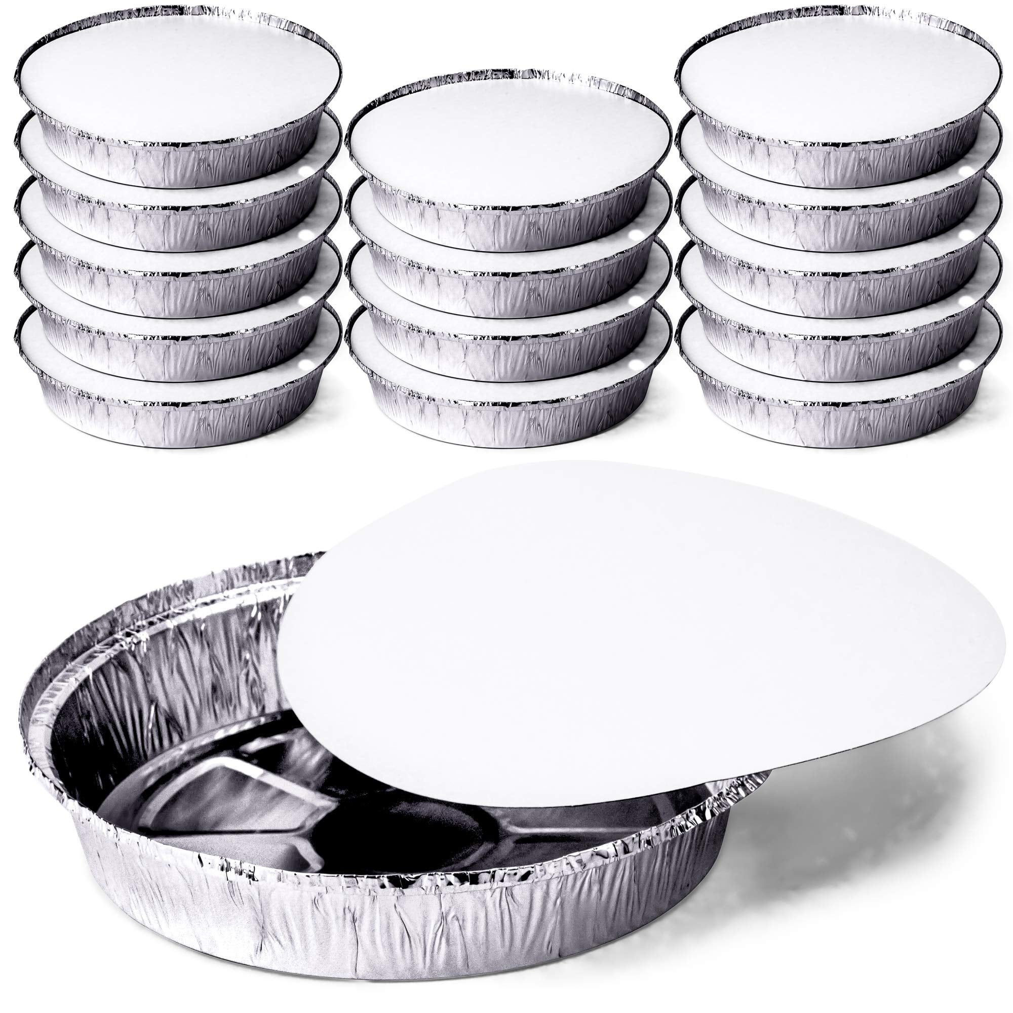 Classic White and Grey Marble Aluminum Foil Pan Container - FANCY