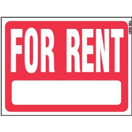 HY-KO Products RS-603 for Rent Plastic Sign, 24 in x 19 in, White/Red
