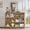 Natural, variant on Buildhom 6-Cube 2-Tier Bookcase, 40" Wide Low Floor Standing Bookshelf with Curved Edge for Living Room, Office, Tea Color