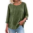 thumbnail image 5 of Women's Long Sleeve V-Neck Top with Mesh Splicing and Solid Color for Spring Summer, 5 of 6