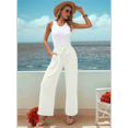 thumbnail image 4 of Women'S Wide Leg Lounge Pants White S, 4 of 7