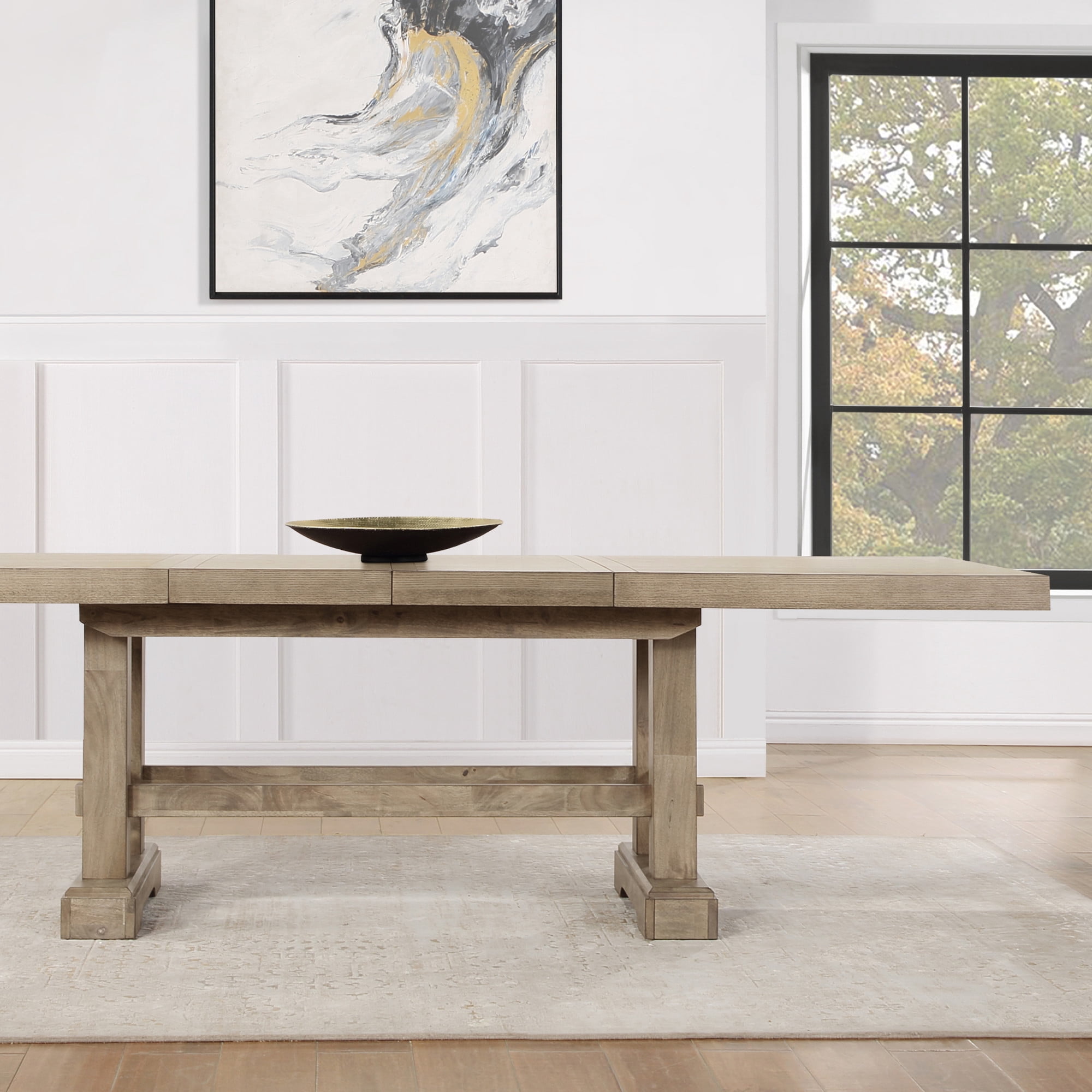 Steve Silver Napa Extandable Weathered Sand Dining Table with Two Leaves