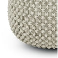 thumbnail image 3 of Simpli Home Renee Boho Round Pouf in Cream Velvet Fabric, 3 of 6