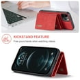 thumbnail image 4 of iPhone 12 Pro Max Wallet Case with Card Holder,Cover for iPhone 12 Pro Max 6.7" 2020, Allytech PU Leather Dustproof Kickstand Double Magnetic Clasp Removable Purse Cover for iPhone 12 Pro Max, Red, 4 of 10