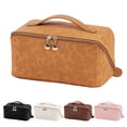 thumbnail image 4 of YAOMOBB Makeup Storage Pouch Great Capacity Travel Toiletry Storage Tool Faux Leather Makeup Brush Holder with Handle, 4 of 7