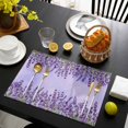 thumbnail image 3 of Purple Lavender Placemats Set of 6, Spring Watercolor Wild Flowers Plant Placemats for Dining Table, Place Mats for Kitchen Tabletop, Waterproof Wipeable Dining Table Mats Set, 3 of 9