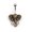 Gold Bronze IP, variant on Belly Button Ring with Elephant Design 14G Surgical Steel