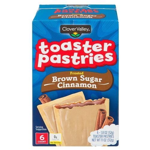 A Product of Clover Valley Toaster Pastries, Frosted Brown Sugar