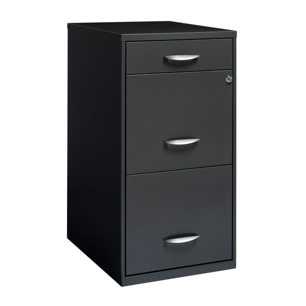Space Solutions 3 Drawer File with Pencil Drawer, Charcoal