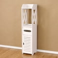 thumbnail image 2 of Armoire de Rangement pour Salle de Bain, Support de Salle de Bain avec Insert Porte-Papier Toilette, Armoire de Rangement Mince pour Petit Espace, Petite Armoire de Salle de Bain, Blanc, 2 of 5