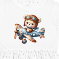thumbnail image 4 of Inktastic Cute Teddy Bear Pilot in Airplane Girls Toddler Dress, 4 of 5
