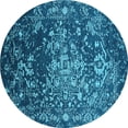 thumbnail image 1 of Ahgly Company Indoor Round Oriental Light Blue Industrial Area Rugs, 8' Round, 1 of 4