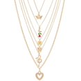thumbnail image 1 of Femmes multicouches collier alliage - pendentif papillon collier collier collier, 1 of 8