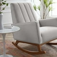 thumbnail image 5 of Accent Rocking Chair Armchair, Velvet, Light Grey Gray, Modern Contemporary Urban Design, Living Lounge Room Hotel Lobby Hospitality, 5 of 8