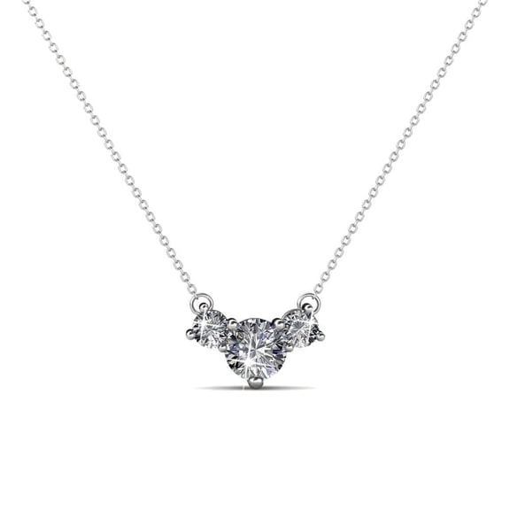 Cate & Chloe Calliope 18k White Gold Plated Pendant Necklace with Swarovski crystals Gift for Women
