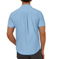 thumbnail image 3 of CHEEREAM Men's Button Down Shirts Short Sleeve Casual Summer Beach Shirts Vacation Wedding Shirts Light Blue XL, 3 of 6