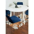 thumbnail image 6 of Roundhill Furniture Aufurr 5-Pc Dining Set, White Round Dining Table with 4 Chairs, Blue, 6 of 10