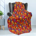 thumbnail image 4 of Flower Soft Flannel Fleece Throw Blanket, Colorful Blooming Daisies on a Warm Colored Background Rainbow Wildflower Pattern, Cozy Plush for Indoor and Outdoor Use, 70" x 90", Multicolor, by Ambesonne, 4 of 5
