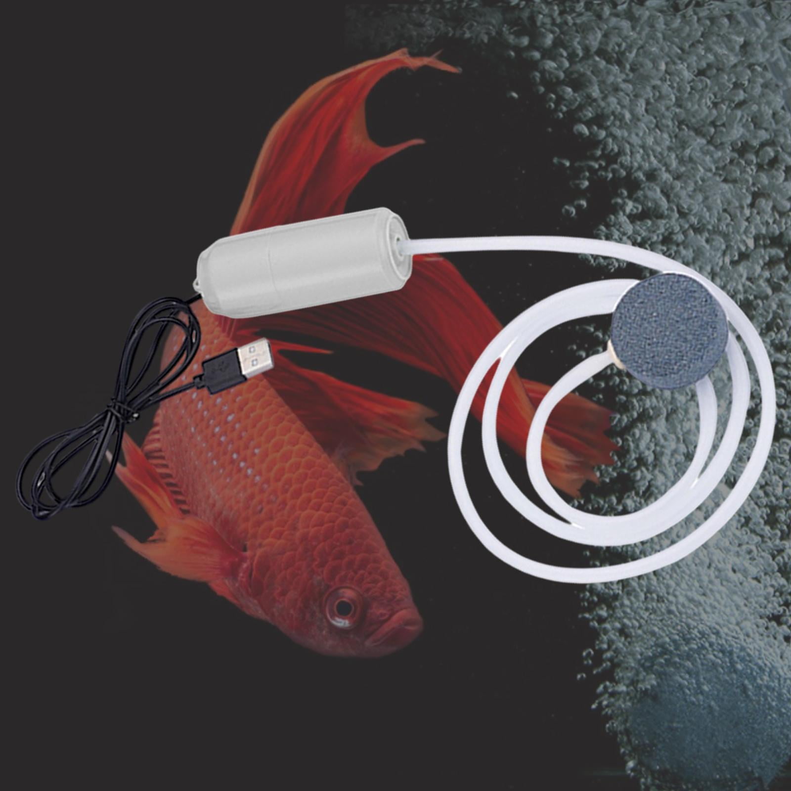 balikha 4xMini Aquarium Air Pump USB Quiet Fishing 5V with Buckle Large Volume White