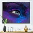 thumbnail image 2 of Designart 'Woman Eye With Dry Paint Dust Pigment On Face' Modern Framed Canvas Wall Art Print, 2 of 5