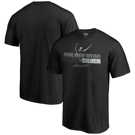 - Dale Earnhardt Real Men Wear Black and Silver T-Shirt - Black