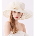 thumbnail image 3 of Women's Organza Hat Derby Fascinator for Tea Party Bridal Wedding Dress Hat, 3 of 6