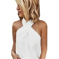 thumbnail image 4 of XXLvision Women Sexy Off Shoulder Vest Criss Cross Halter Top Wrap Blouses, 4 of 4