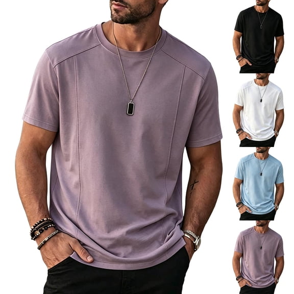 Men's Cool Dry Sport T-Shirt Casual Short Sleeve Crewneck Tee Polo Blouse Top Athletic Breathable Moisture Wicking Quick Dry Workout Gym Training Running Summer Fashion Essential