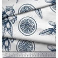 thumbnail image 3 of Soimoi Blue Cotton Cambric Fabric Lemon Slice & Floral Print Fabric by Yard 56 Inch Wide, 3 of 3
