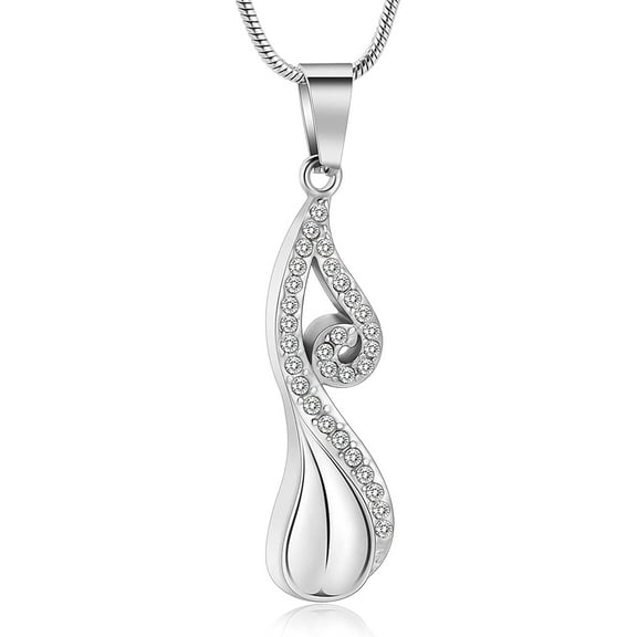 Music Note Urn Necklaces for Ashes Stainless Steel Musical Symbol Cremation Urn Pendant for Loved One Memorial Ashes Jewelry