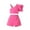 Hot Pink, variant on WOYY Toddler Girl Summer Outfit Sets One Shoulder Sleeveless Solid Camisole Top Shorts Set