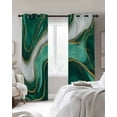 thumbnail image 2 of Teal Marble Blackout Curtains for Bedroom 45 Inch Length 2 Panels Set, Modern Ombre Gold White Abstract Fluid Art Thermal Insulated Energy Saving Window Treatment Curtains Blackout Drapes 52"x45", 2 of 8