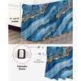 thumbnail image 3 of Abstract Marble Bed Skirt King Size 16" Drop Blue Gradient Gold Crack Texture Art Ruffled Wrap Around Bed Skirts Adjustable Elastic Bedskirt Dust Ruffle for King Size Bed, 3 of 7