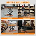thumbnail image 7 of Double Scissor Lift Table, 330lbs Capacity 50" Lifting Height, Hydraulic Lift Table Cart with Locking Wheels and Non-Slip Pad, Hydraulic Scissor Cart for Material Handling and Transportation, 7 of 7