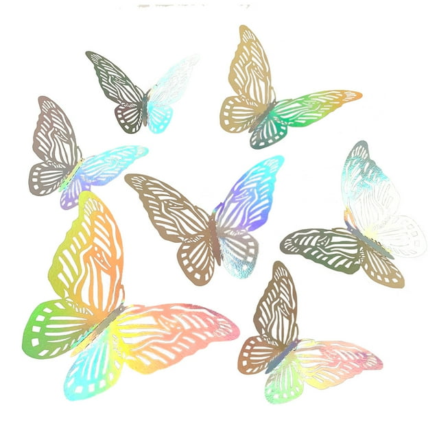 Justharion Pack of 12 Wall Stickers Hollow Decoration Self-adhesive Decals Insect Shaped Removable Window Home Background Cling Type 3 5Set