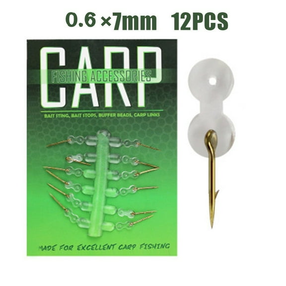 12Pcs Fishing Bait Sting Boilies Pin -Corn Ronnie Hair Rig Tackle Safe And Secure Carp Fishing Bait Spike Set With Barbed Hook