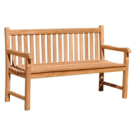 - Courtyard Casual Natural Finish Teak Heritage Outdoor Two Seater Bench