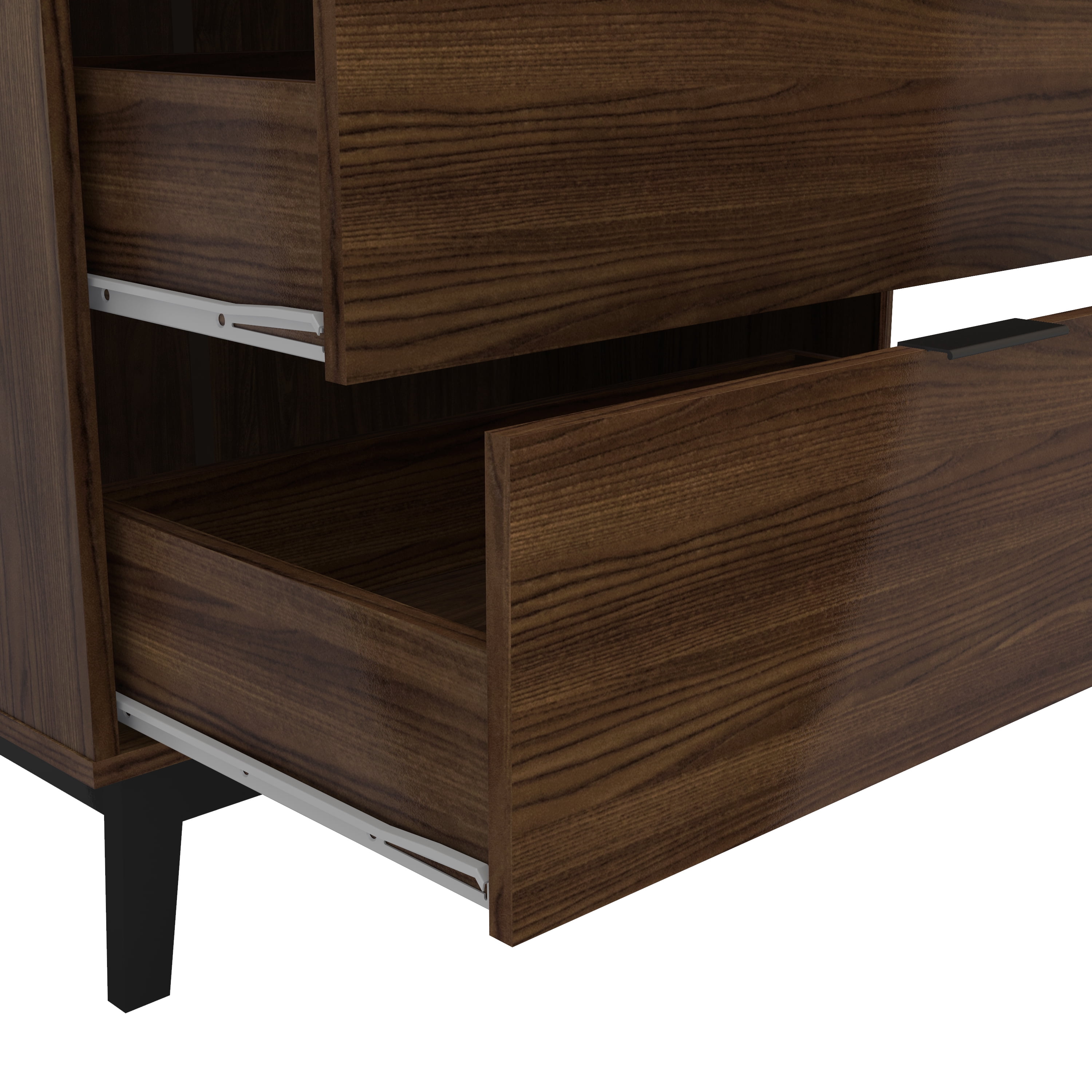 Polifurniture Victoria Modern 3 Drawer Wood Dresser, Walnut