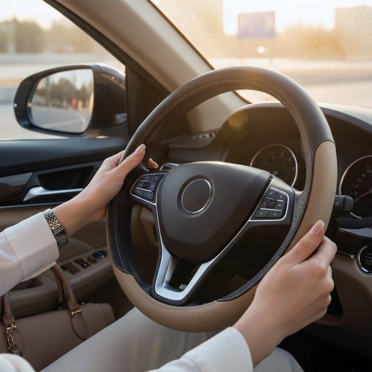 Beige Truck Steering Wheel Cover, 15-16 In photo 7