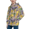 thumbnail image 2 of Lsque Lavender Flowers Patten Youth Hoodie Sweatshirt Pullover with Kangaroo Pocket Boys and Girls Hoodie Warm Hoodie for Kids-Small, 2 of 6