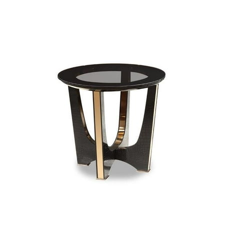 

HomeRoots Furniture 284167 Modern Black Crocodile & Rosegold End Table - 22 x 24 x 24 in.