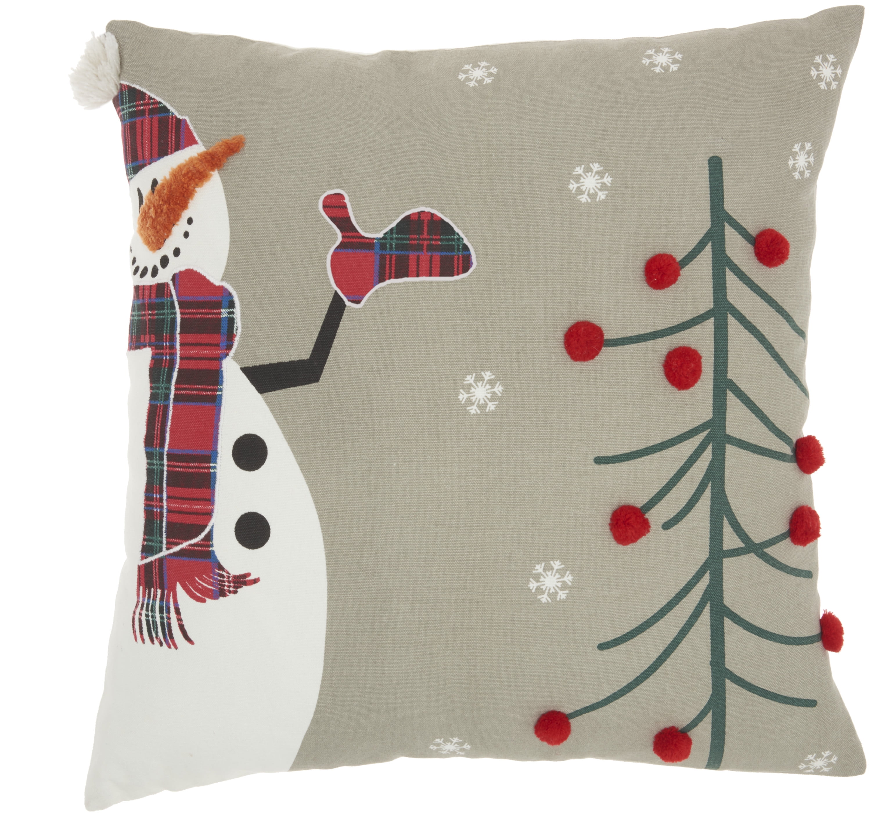 Nourison Holiday Pillows Multicolor Decorative Throw Pillow , 18"X18