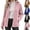 Pink, variant on Women's Fleece Jacket Full Zip Long Sleeve Coat Stand Collar with Pocket,Lightweight Warm Fall Winter Daily Casual Comfy Wear,Pink,3XL
