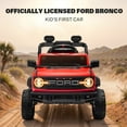 thumbnail image 2 of 12V Ford Bronco Kids Ride on Cars with Remote Control, Battery Powered Ride on Toys with All-Terrain Wheel, Toddler Electric Car with Headlights/Music/Bluetooth for Boys Girls 3-5, Red, 2 of 8