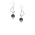thumbnail image 2 of Delight Jewelry Silvertone Hot Blue Dots on Black Spinner Open Heart French Earrings, 2 of 4