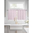 thumbnail image 2 of Half Window Curtain 36 Inches Long, Pink Spring Floral Window Treatment Curtain Drapes, Summer Botanical Elegant Small Tier Curtains for Bathroom Over Sink, 27.5"x36", 2 Panels, 2 of 7